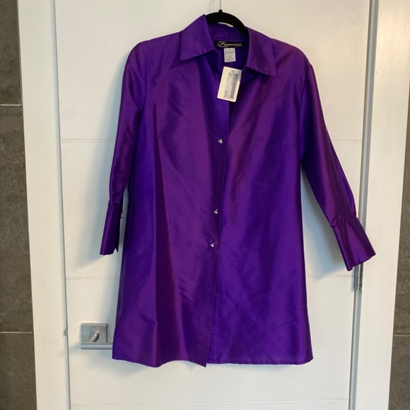 Frascara gorgeous purple tunic style blouse - 6 - Picture 4 of 5